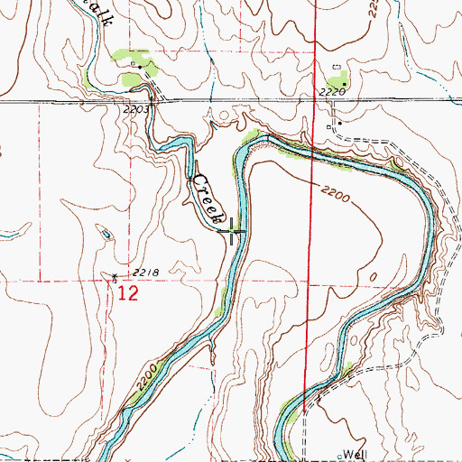 Topographic Map of Chalk Creek, KS
