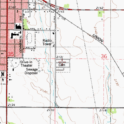 Topographic Map of Plainville Cemetery, KS