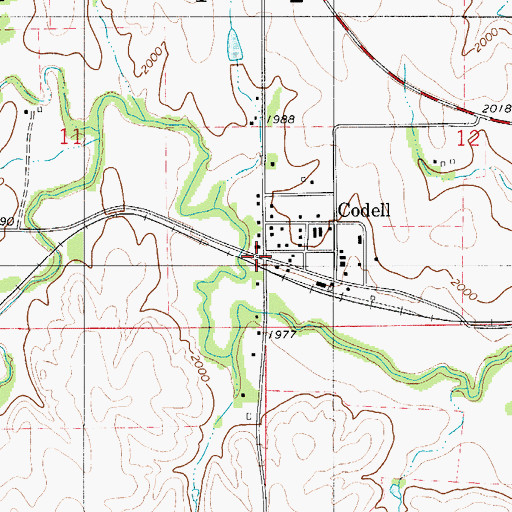 Topographic Map of Codell, KS