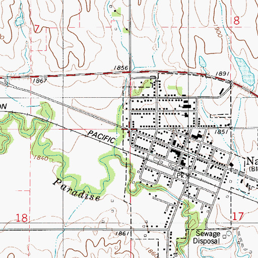 Topographic Map of Natoma, KS