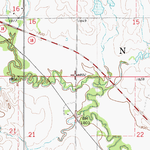 Topographic Map of Township of Natoma, KS