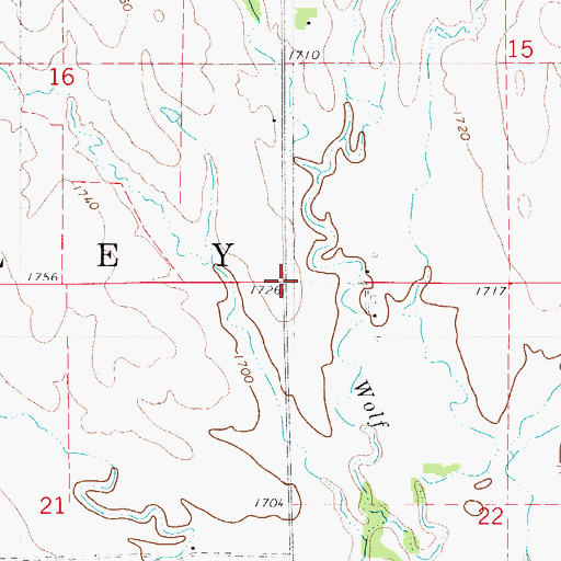 Topographic Map of Township of Valley, KS