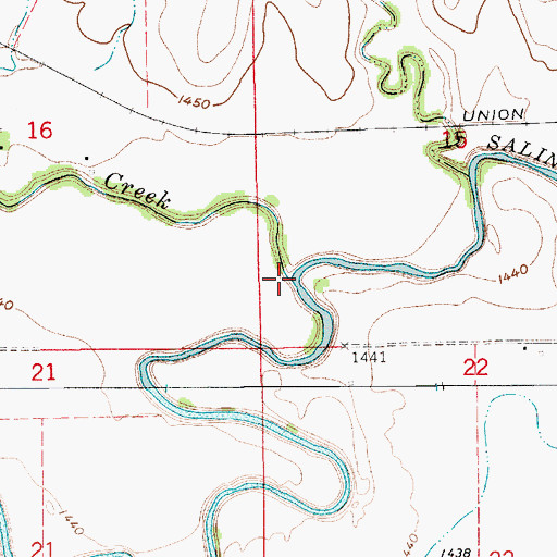 Topographic Map of Wolf Creek, KS