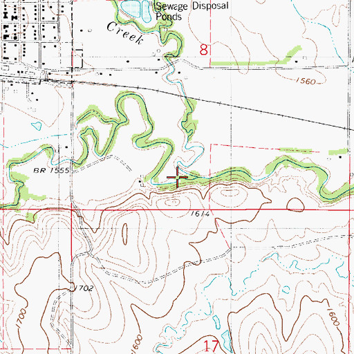 Topographic Map of Coon Creek, KS