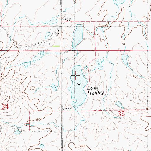 Topographic Map of Lake Hobbie, KS