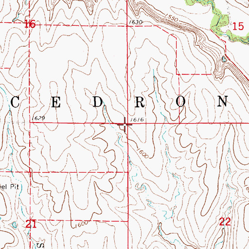 Topographic Map of Township of Cedron, KS