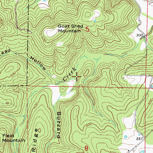 Topographic Map of Buzzard Hollow, AR