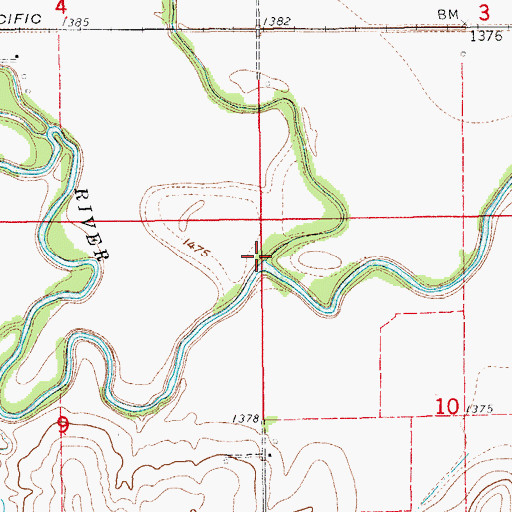 Topographic Map of Spillman Creek, KS