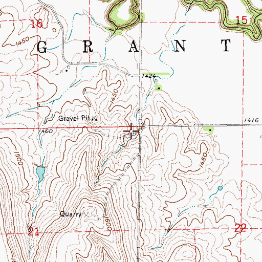 Topographic Map of Township of Grant, KS