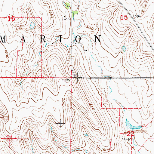 Topographic Map of Township of Marion, KS