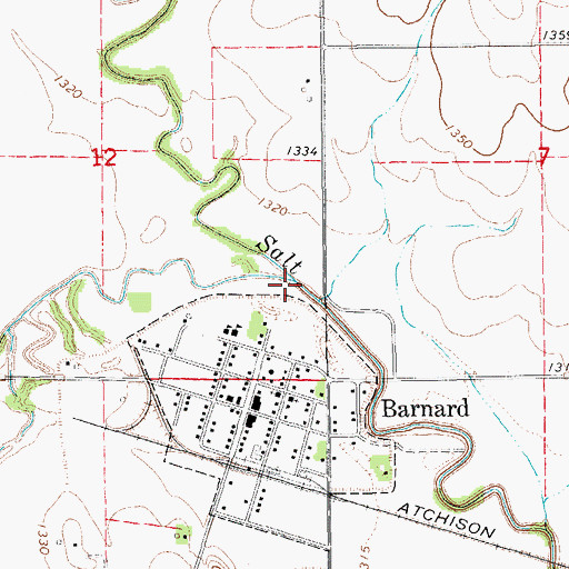 Topographic Map of Rattlesnake Creek, KS