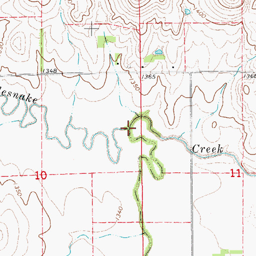 Topographic Map of Prosser Creek, KS