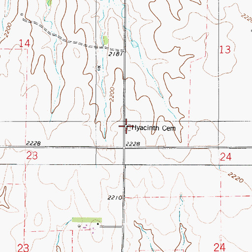 Topographic Map of Hyacinth Cemetery, KS