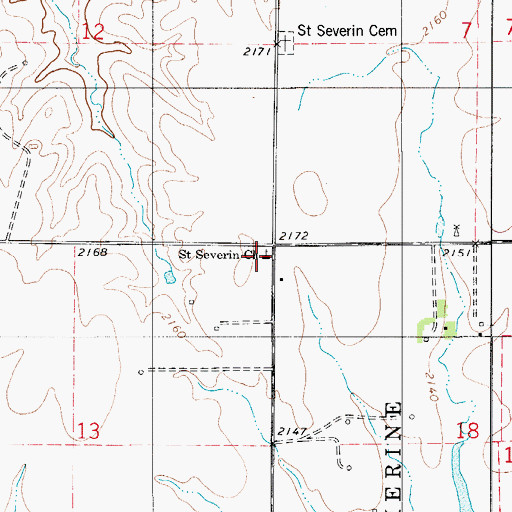 Topographic Map of Saint Severin Church, KS
