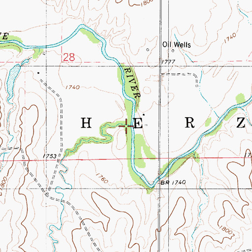 Topographic Map of Sweetwater Creek, KS