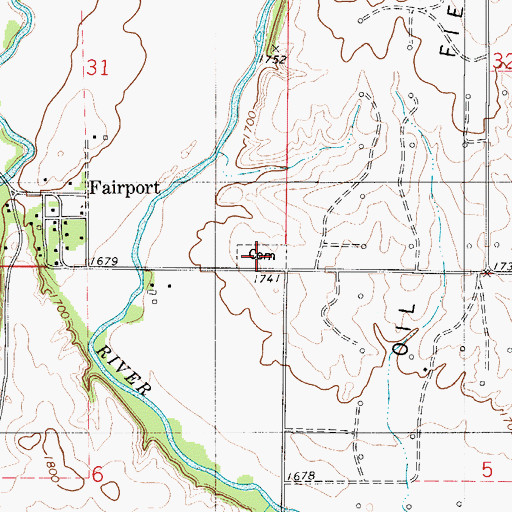 Topographic Map of Fairport Cemetery, KS