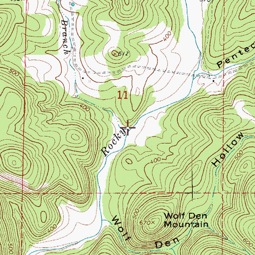 Topographic Map of Byler Branch, AR