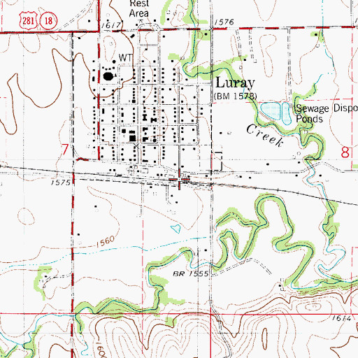 Topographic Map of Luray, KS
