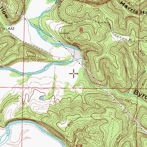 Topographic Map of Byrd Hollow, AR