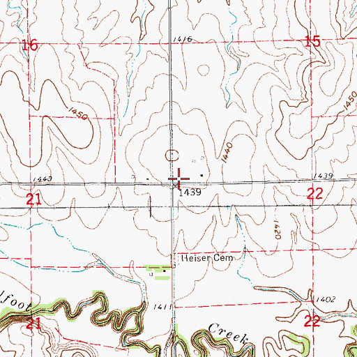 Topographic Map of Township of Indiana, KS