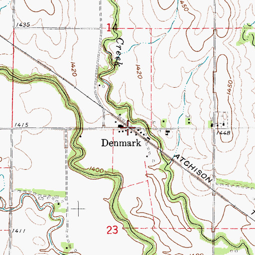 Topographic Map of Denmark, KS