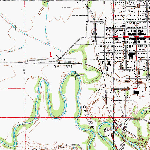 Topographic Map of Lost Creek, KS