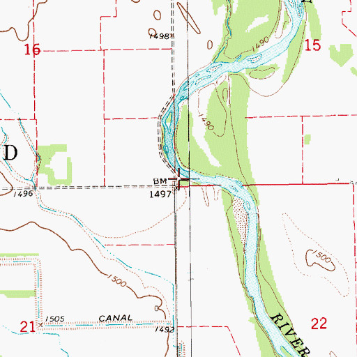 Topographic Map of Township of Big Bend, KS