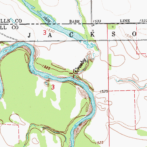 Topographic Map of Crosby Creek, KS