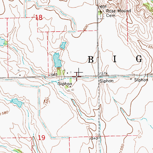 Topographic Map of North Canal, KS