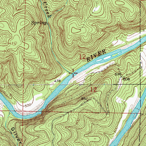Topographic Map of Cabin Creek, AR