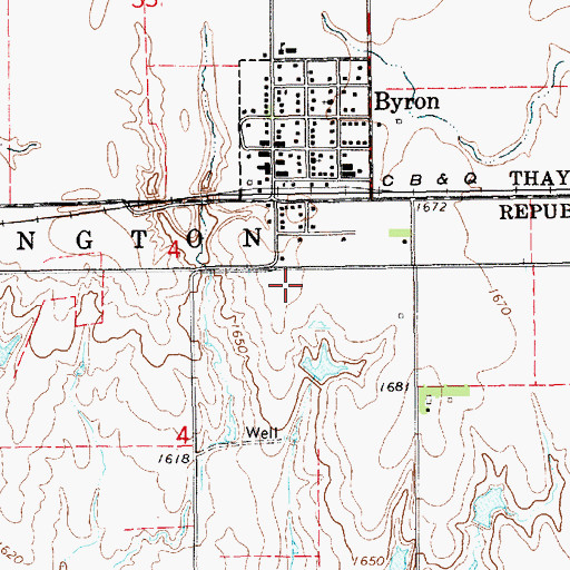 Topographic Map of Harbine, KS