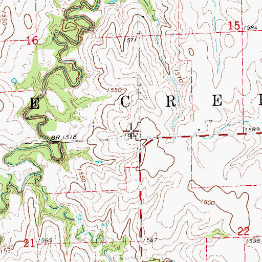 Topographic Map of Township of Rose Creek, KS