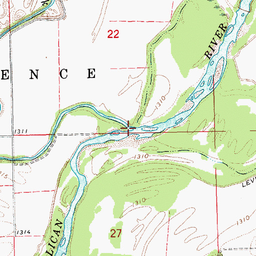 Topographic Map of Salt Creek, KS