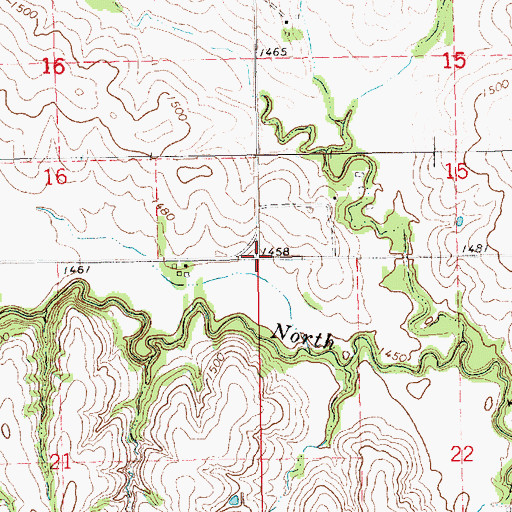 Topographic Map of Township of Farmington, KS