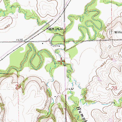 Topographic Map of Humphrey Branch, NE