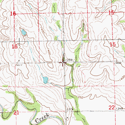 Topographic Map of Township of Mill Creek, KS