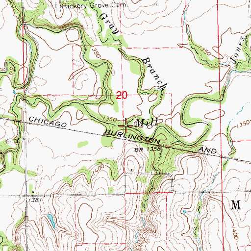 Topographic Map of Gray Branch, KS
