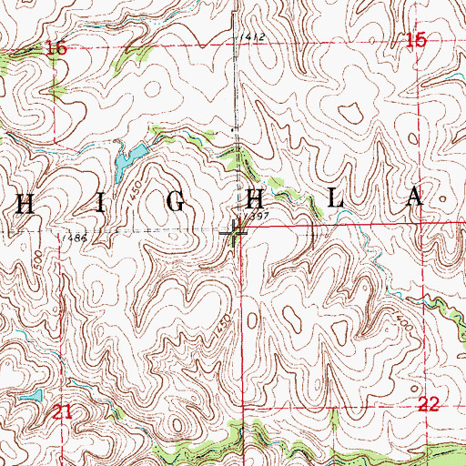 Topographic Map of Township of Highland, KS