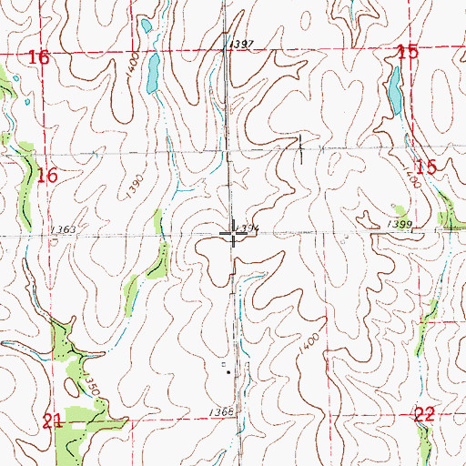 Topographic Map of Township of Farmington, KS