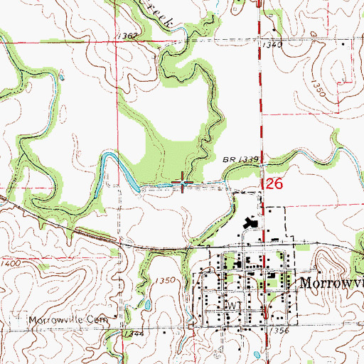 Topographic Map of Salt Creek, KS