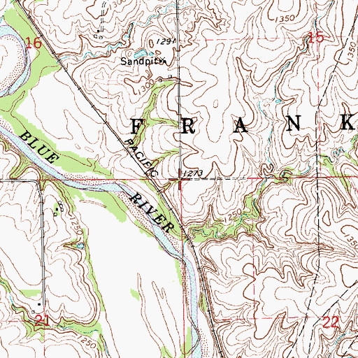 Topographic Map of Township of Franklin, KS