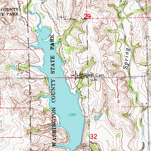 Topographic Map of Gaskill Cemetery, KS