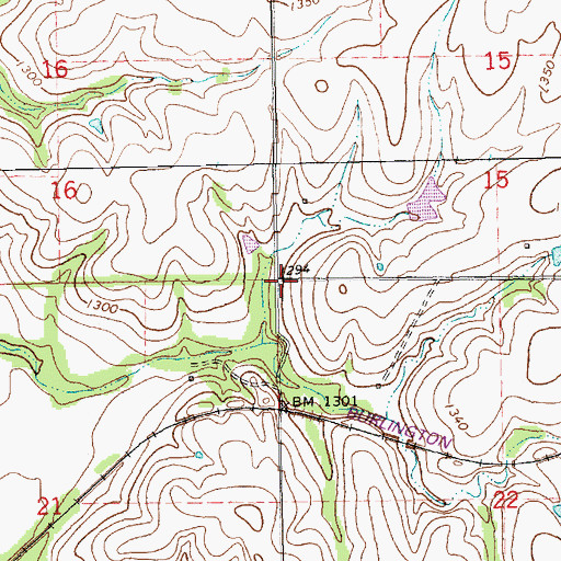 Topographic Map of Township of Charleston, KS