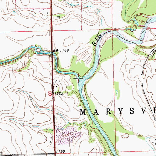 Topographic Map of Horseshoe Creek, KS