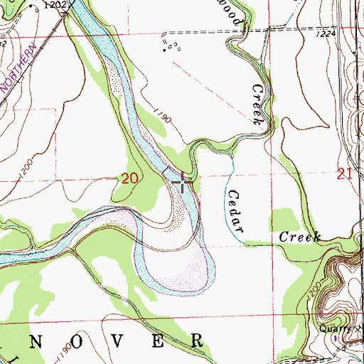 Topographic Map of Cottonwood Creek, KS