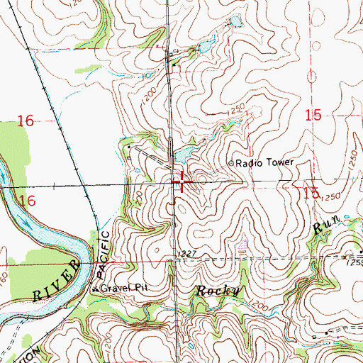 Topographic Map of Township of Marysville, KS