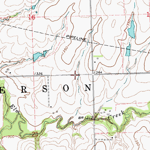 Topographic Map of Township of Balderson, KS