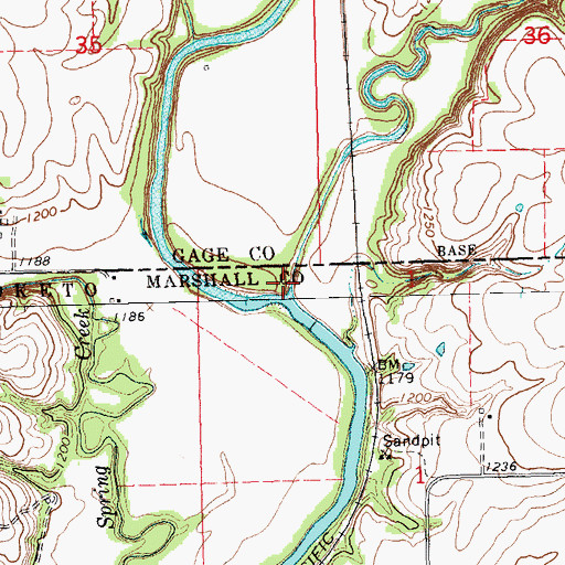 Topographic Map of Mission Creek, KS