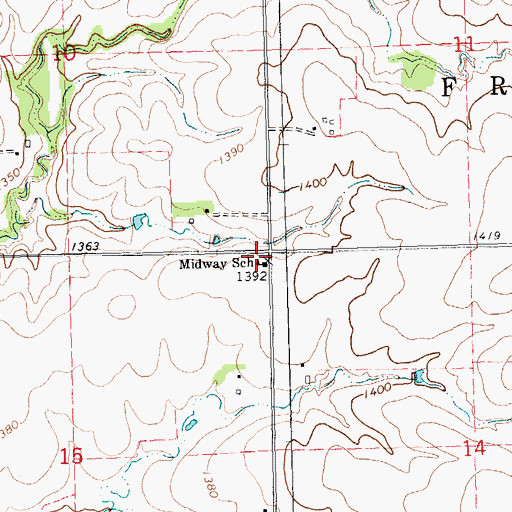 Topographic Map of Midway School (historical), KS