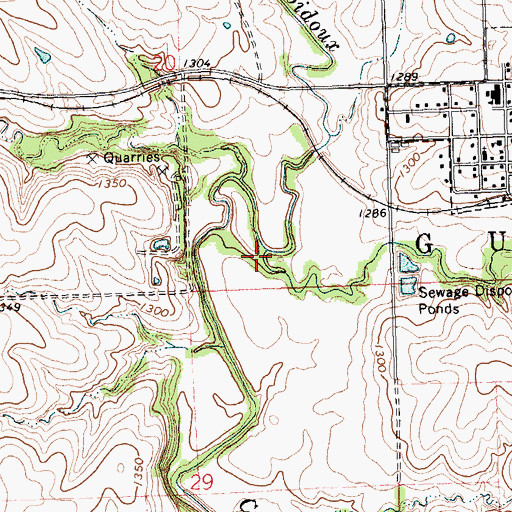Topographic Map of Wolf Creek, KS